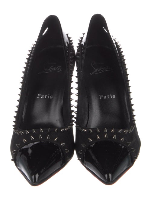 Christian Louboutin Spike Accents Suede Pumps