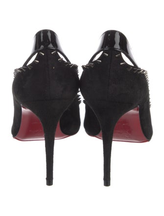 Christian Louboutin Spike Accents Suede Pumps