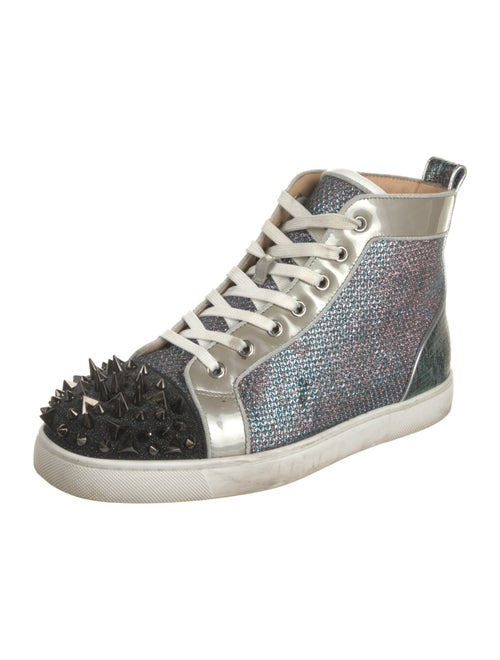 Christian Louboutin Spike Accents Glitter Oxfords