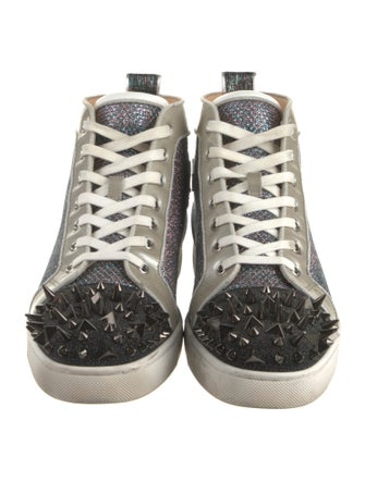 Christian Louboutin Spike Accents Glitter Oxfords
