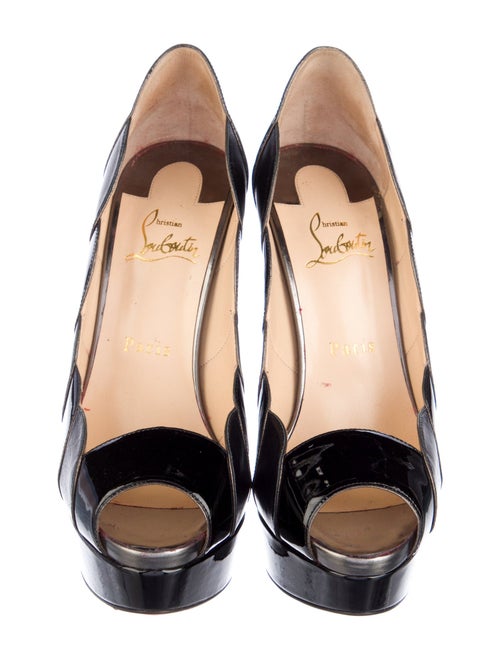 Christian Louboutin Patent Leather Scalloped Accent Pumps