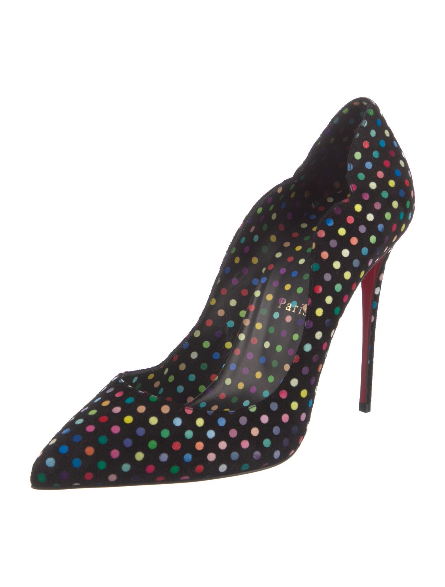 Christian Louboutin Suede Printed D'Orsay Pumps