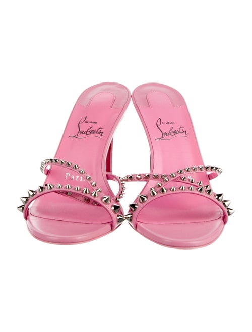 Christian Louboutin Spike Accents Leather Slides