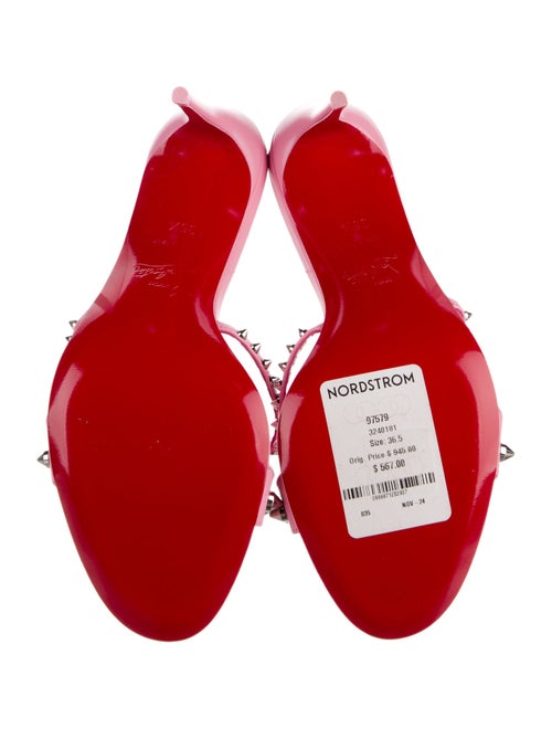 Christian Louboutin Spike Accents Leather Slides