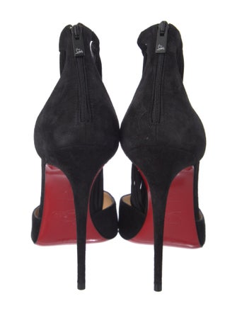 Christian Louboutin Suede Fringe Trim Accent Pumps