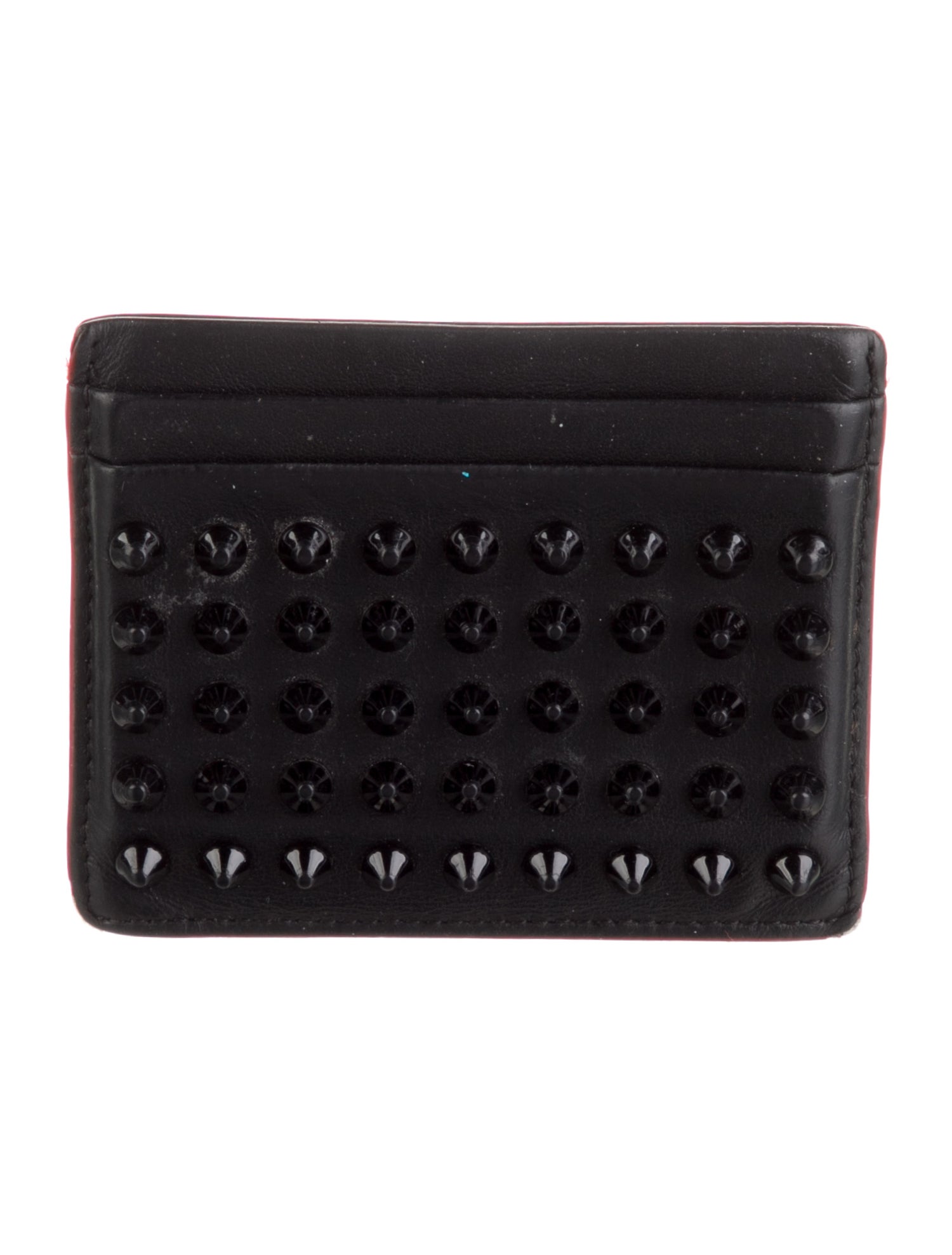 Christian Louboutin Spike Accents Leather Compact Wallet