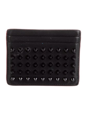 Christian Louboutin Spike Accents Leather Compact Wallet