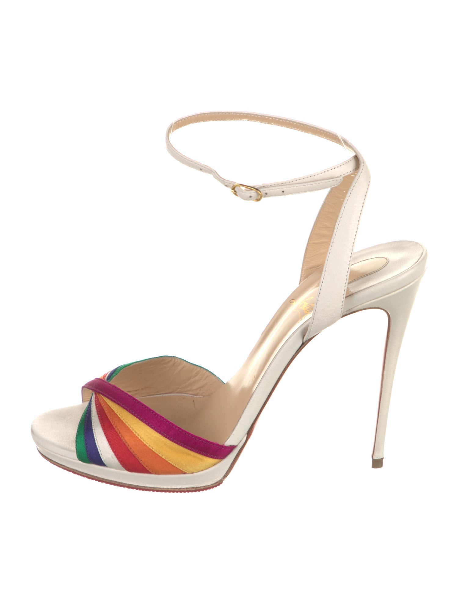 Christian Louboutin Satin Colorblock Pattern Sandals