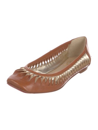 Christian Louboutin Leather Lasercut Accents Ballet Flats
