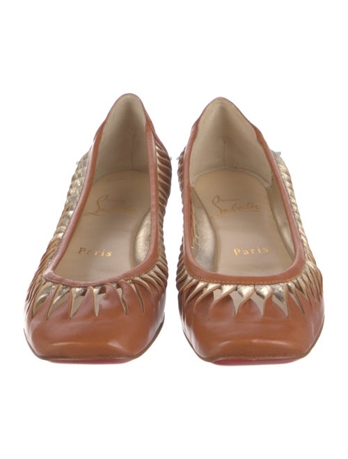 Christian Louboutin Leather Lasercut Accents Ballet Flats