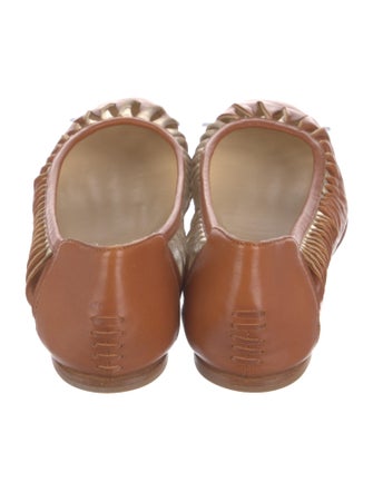 Christian Louboutin Leather Lasercut Accents Ballet Flats