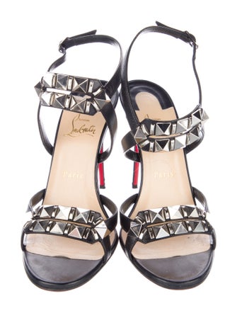 Christian Louboutin Leather Studded Accents Sandals