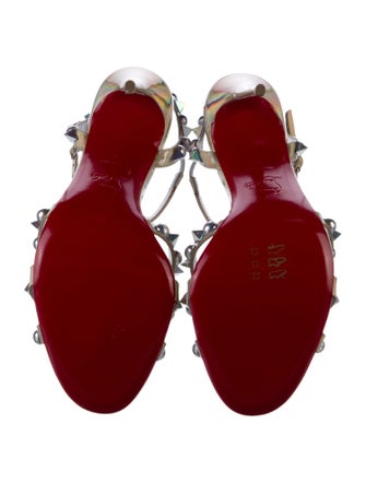 Christian Louboutin Spike Accents Leather Slingback Sandals