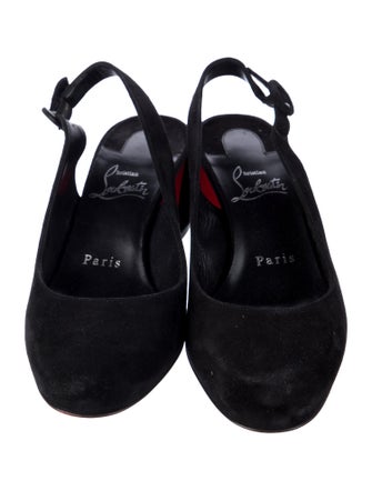Christian Louboutin Suede Slingback Pumps