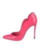 Christian Louboutin Patent Leather Scalloped Accent D'Orsay Pumps