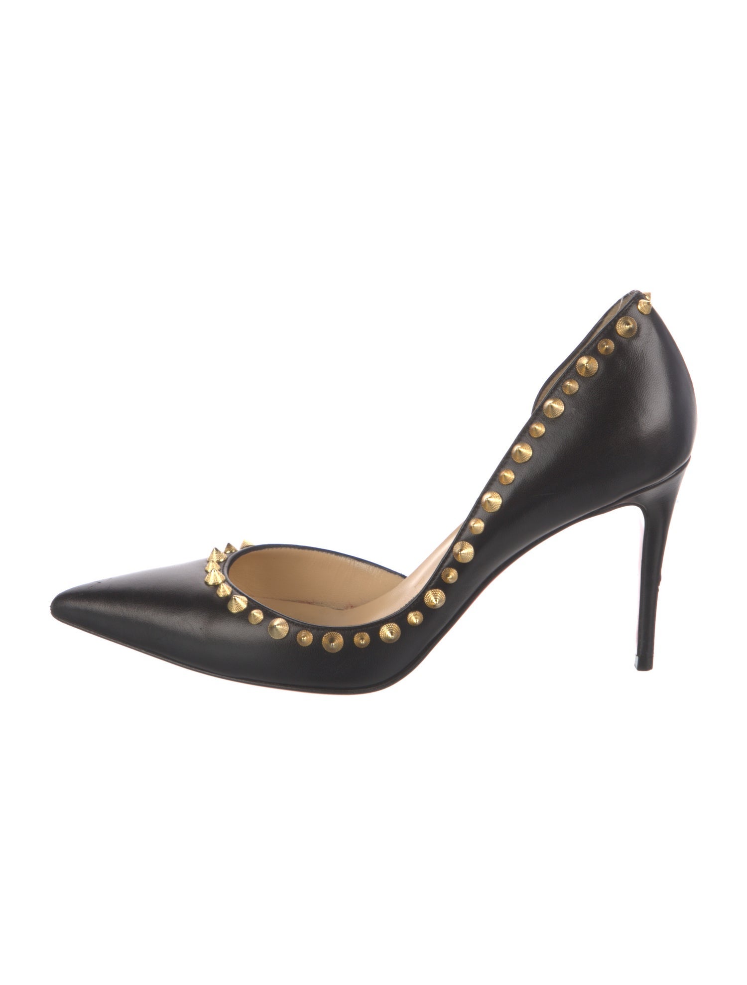 Christian Louboutin Spike Accents Leather D'Orsay Pumps