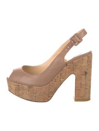 Christian Louboutin Leather Slingback Sandals