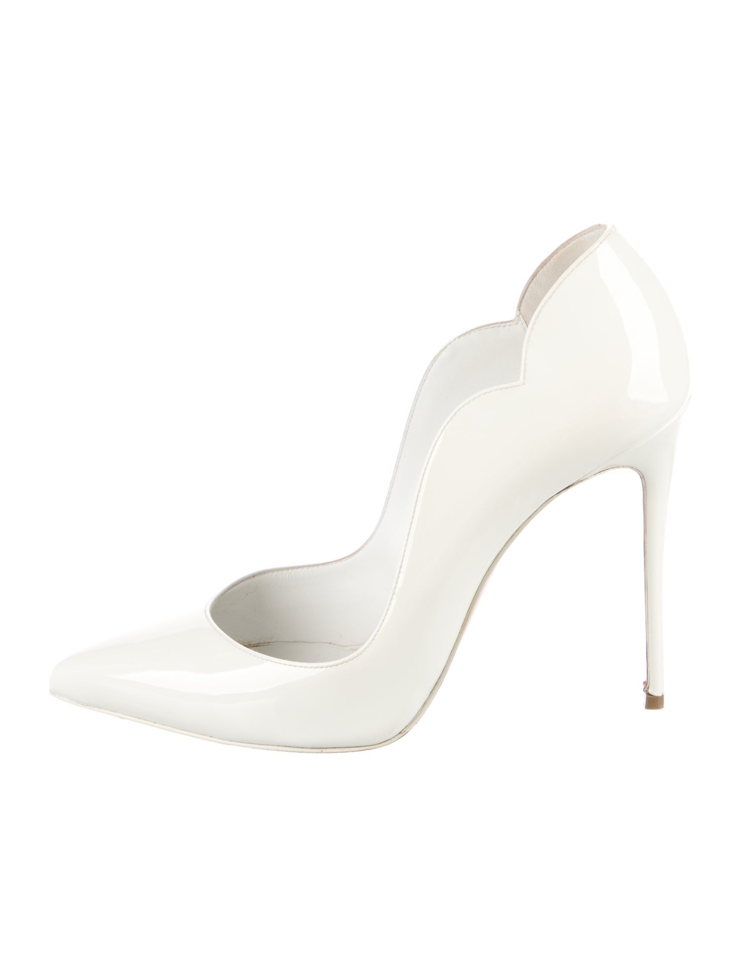 Christian Louboutin Patent Leather Scalloped Accent Pumps