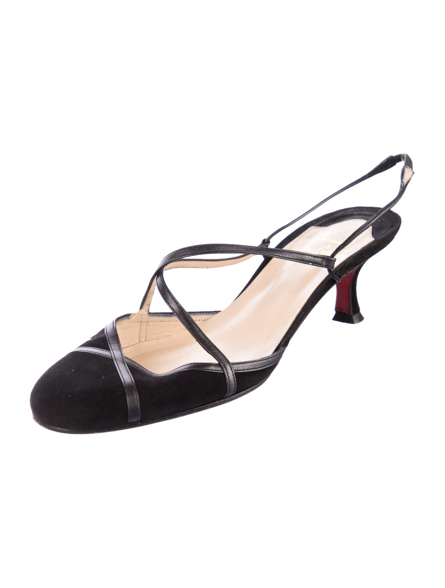 Christian Louboutin Vintage Suede Slingback Pumps