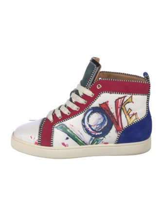Christian Louboutin Leather Printed Sneakers