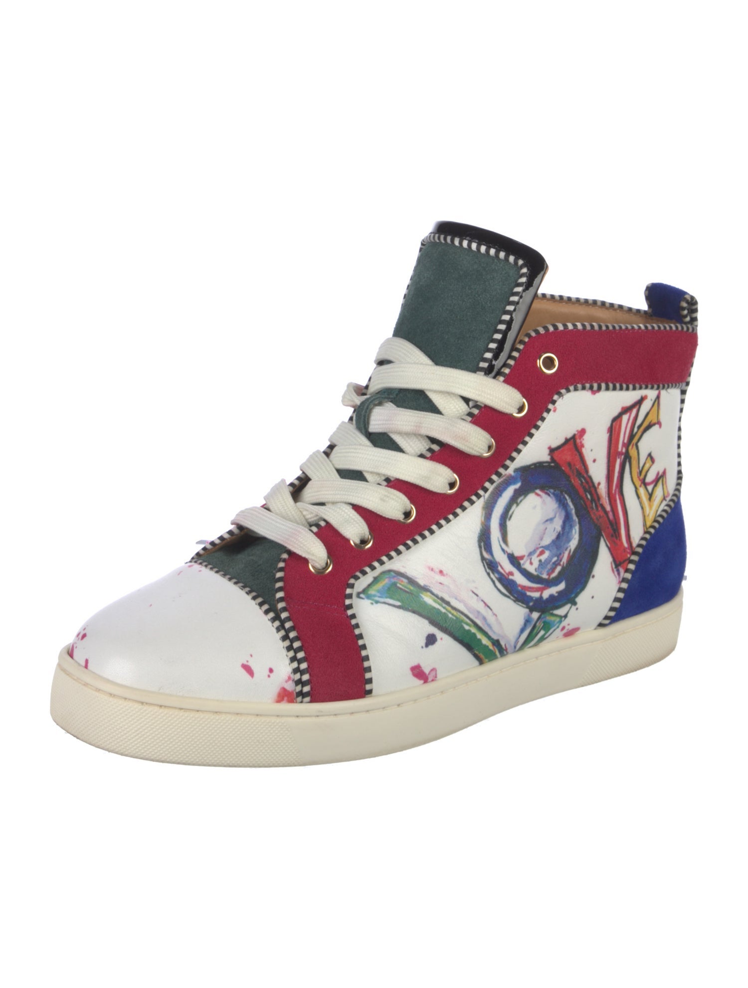 Christian Louboutin Leather Printed Sneakers
