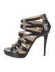 Christian Louboutin Patent Leather Cutout Accent Sandals