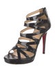 Christian Louboutin Patent Leather Cutout Accent Sandals