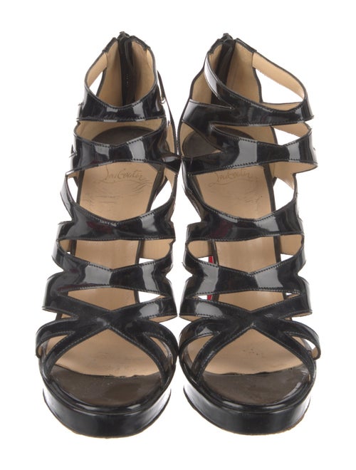 Christian Louboutin Patent Leather Cutout Accent Sandals