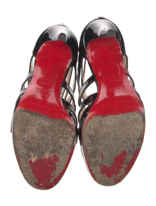Christian Louboutin Patent Leather Cutout Accent Sandals