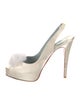 Christian Louboutin Satin Mesh Accents Slingback Pumps