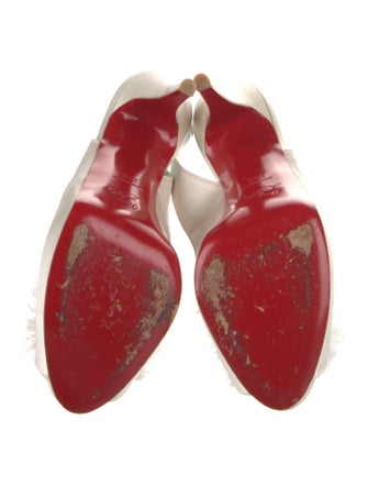 Christian Louboutin Satin Mesh Accents Slingback Pumps