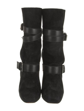Christian Louboutin Suede Leather Trim Embellishment Sock Boots