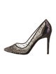 Christian Louboutin Mesh Glitter Accents Pumps