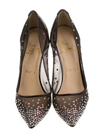 Christian Louboutin Mesh Glitter Accents Pumps
