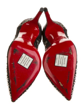 Christian Louboutin Mesh Glitter Accents Pumps