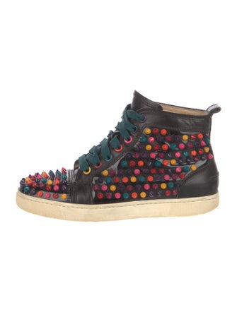 Christian Louboutin Spike Accents Leather Sneakers