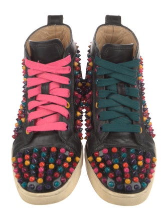 Christian Louboutin Spike Accents Leather Sneakers