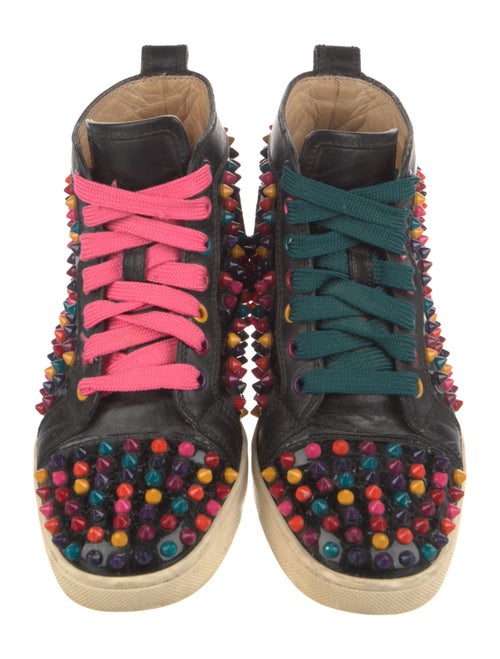 Christian Louboutin Spike Accents Leather Sneakers