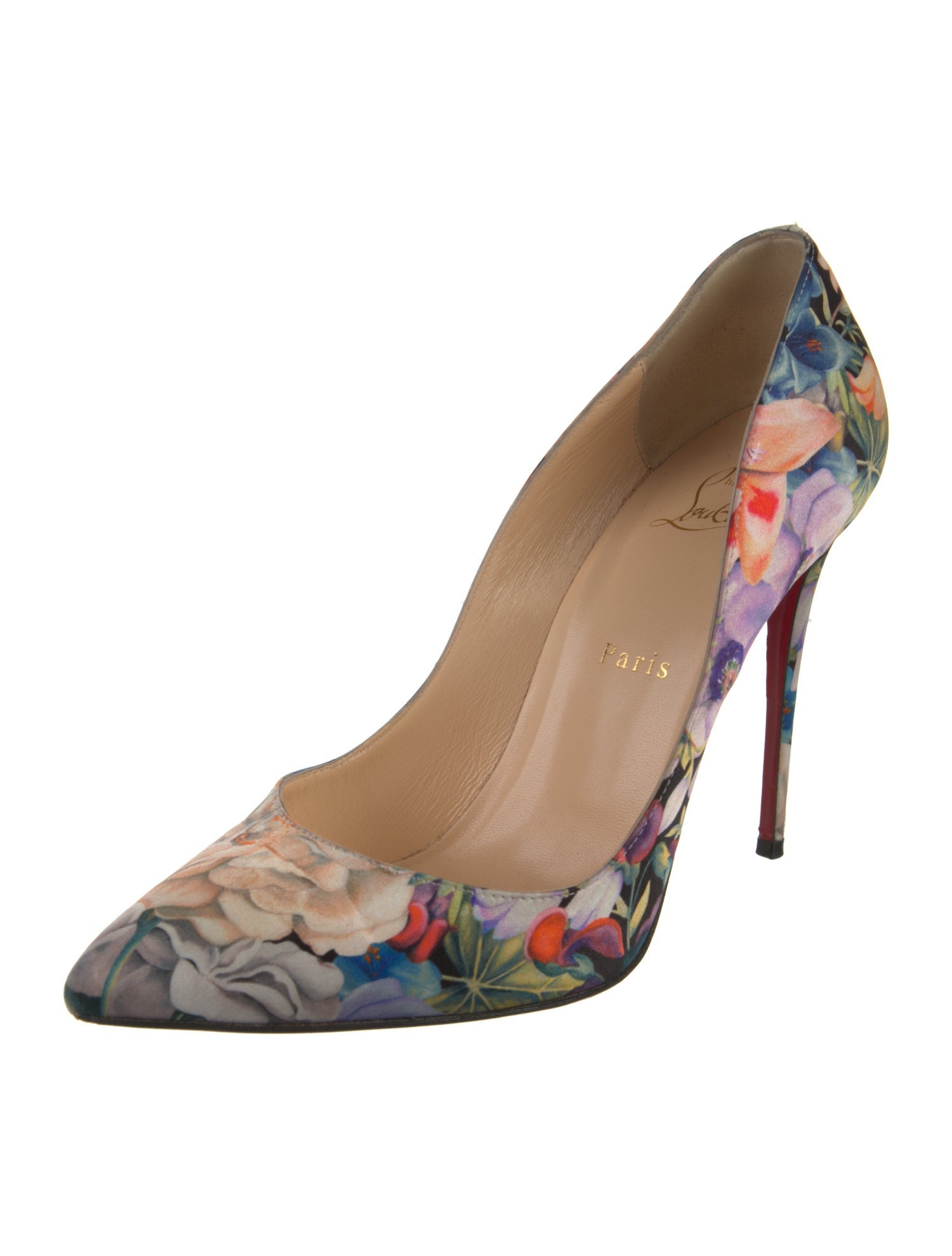 Christian Louboutin Flora Print Satin Pumps