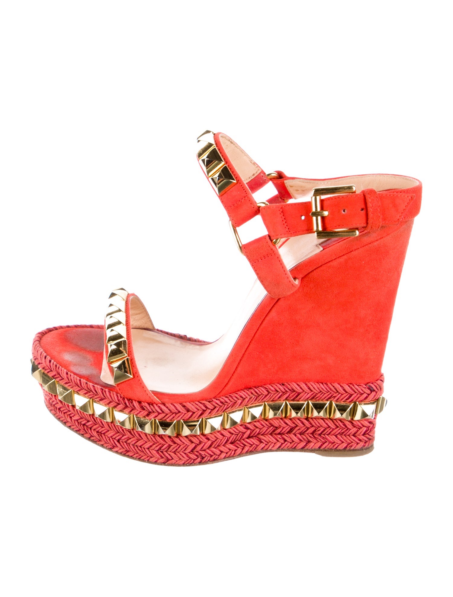 Christian Louboutin Suede Studded Accents Espadrilles