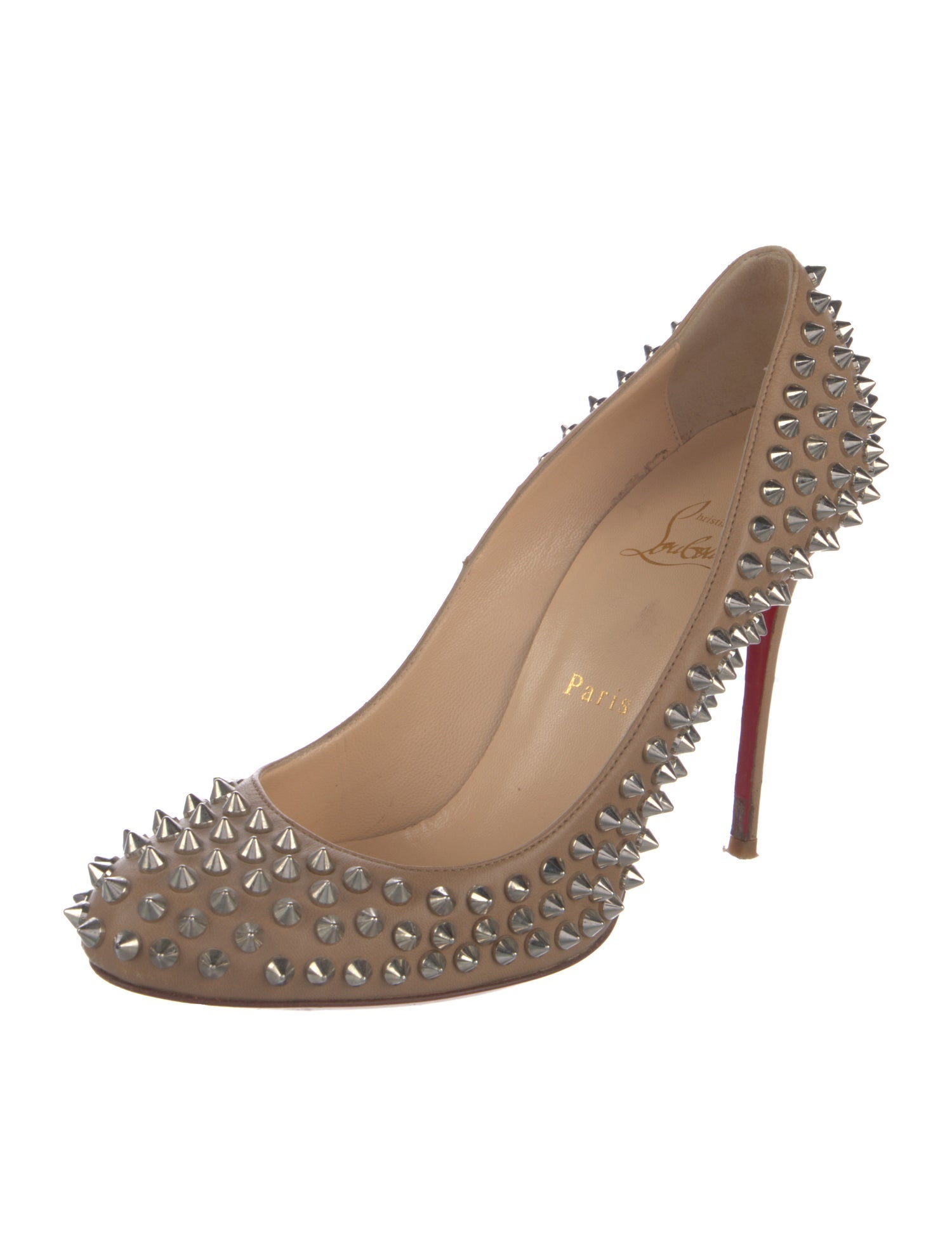 Christian Louboutin Spike Accents Leather Pumps