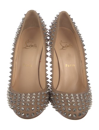 Christian Louboutin Spike Accents Leather Pumps