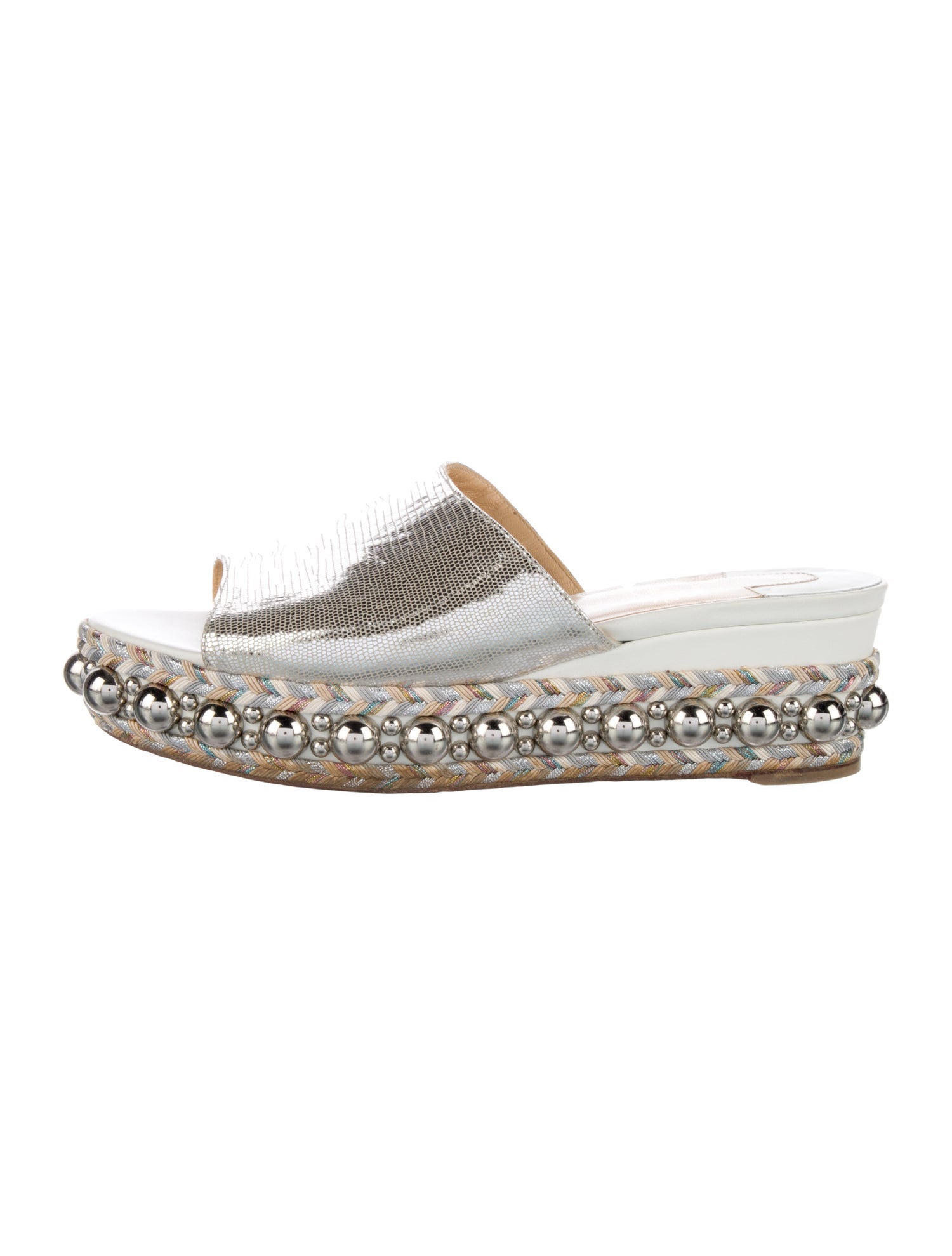 Christian Louboutin Leather Studded Accents Espadrilles