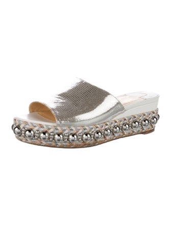 Christian Louboutin Leather Studded Accents Espadrilles