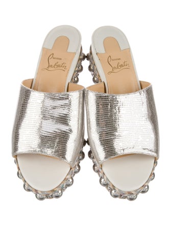 Christian Louboutin Leather Studded Accents Espadrilles