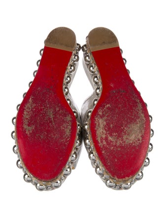 Christian Louboutin Leather Studded Accents Espadrilles