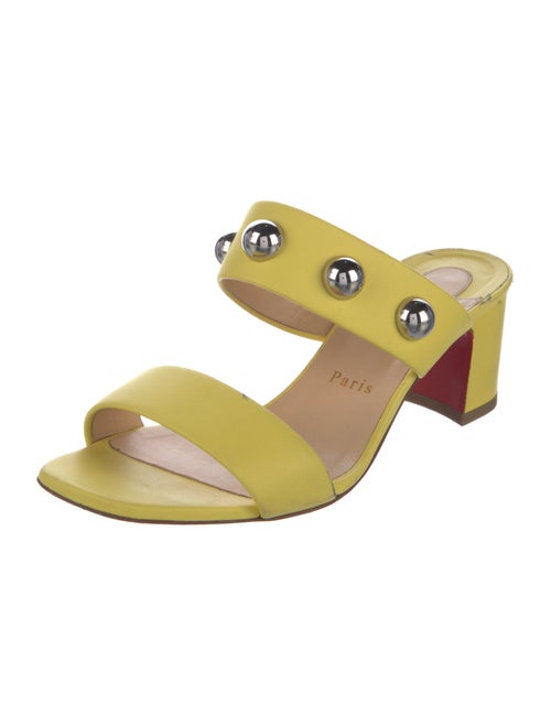 Christian Louboutin Leather Studded Accents Slides