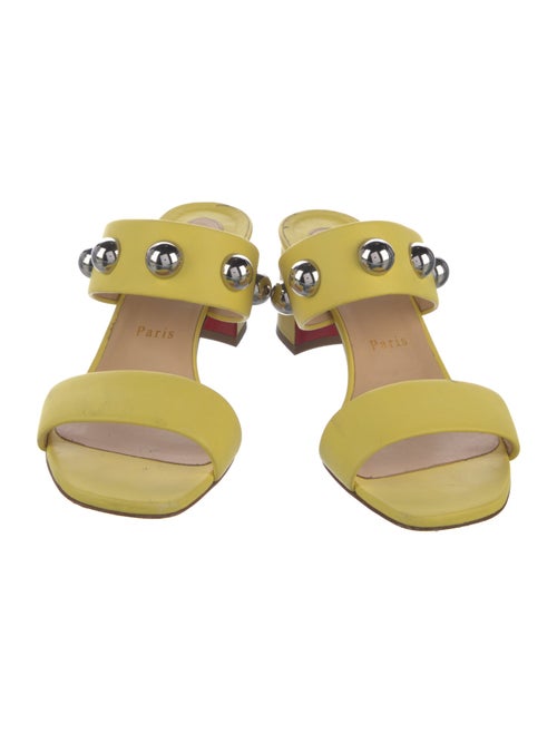 Christian Louboutin Leather Studded Accents Slides
