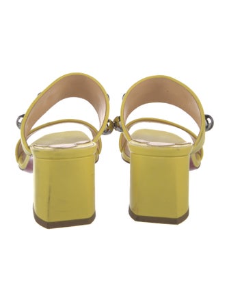 Christian Louboutin Leather Studded Accents Slides