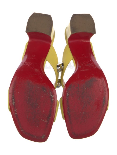 Christian Louboutin Leather Studded Accents Slides